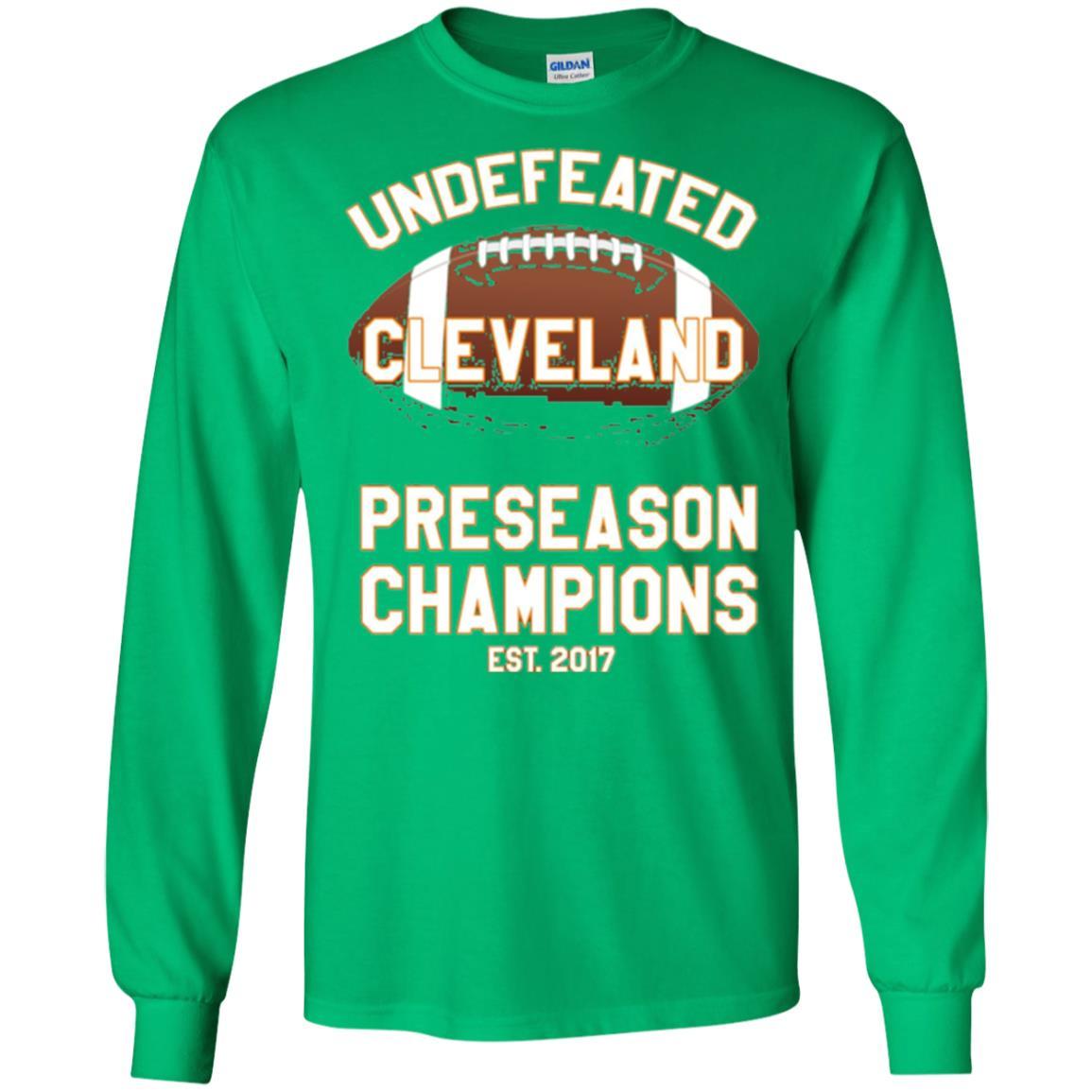 Football T-shirt Cleveland Football Undefeated Preseason Champion Irish Green