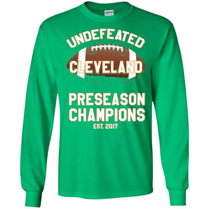 Football T-shirt Cleveland Football Undefeated Preseason Champion Irish Green