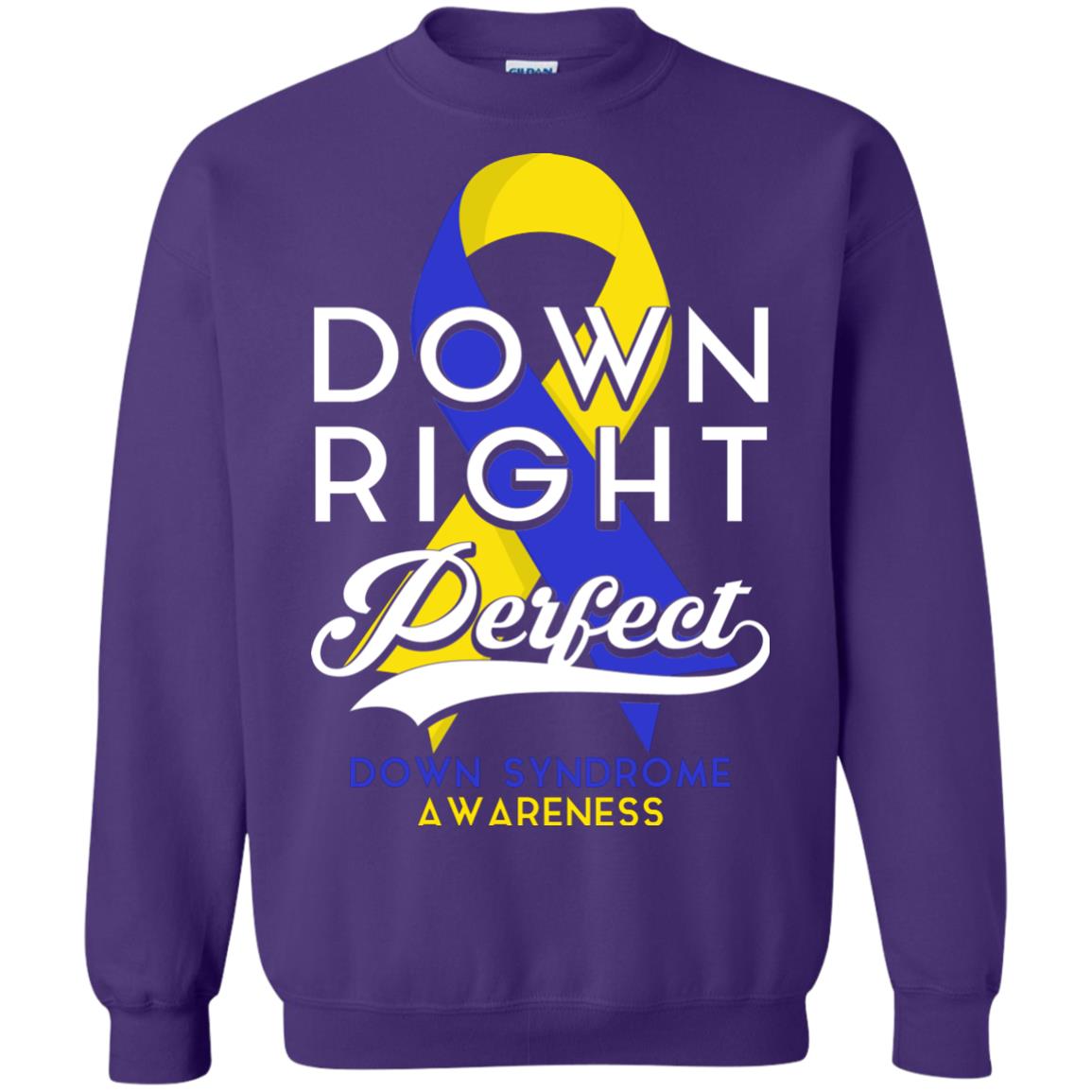 Down Right Perfect Down Syndrome Awareness T-shirt Purple