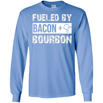 Whisky T-shirt Fueled By Bacon And Bourbon Carolina Blue