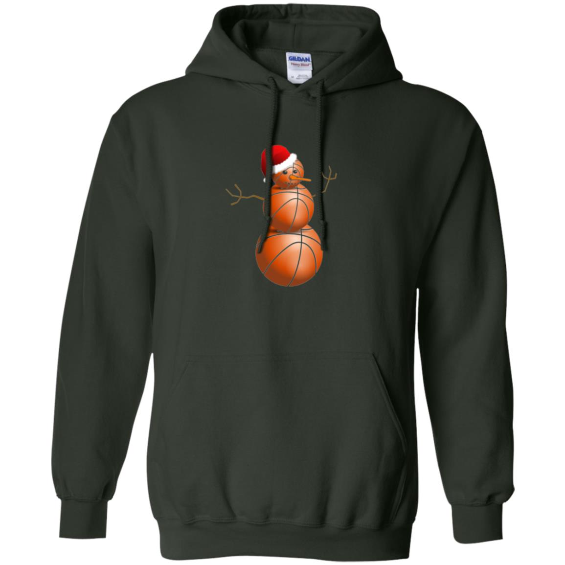 Christmas T-shirt Basketball Snowman Forest Green