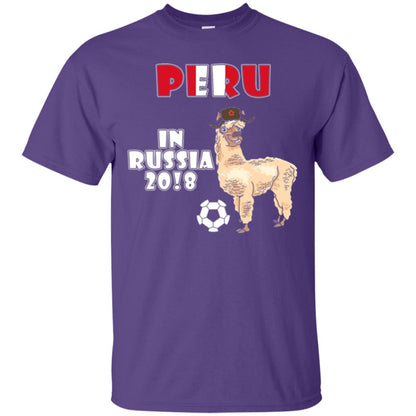 Soccer T-shirt Peru National Team Llama In Russia 2018 Cup Purple
