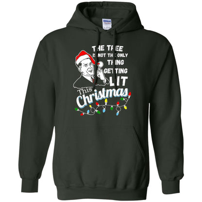 Christmas T-shirt The Tree Isn_t The Only Thing Getting Lit This Christmas Forest Green