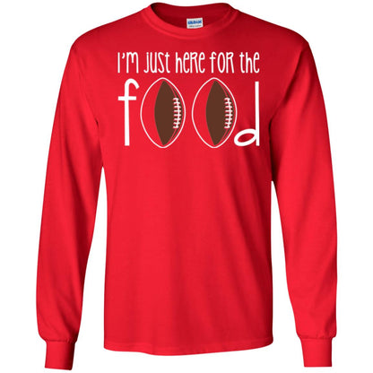 Football Lover T-shirt I_m Just Here For The Food Red
