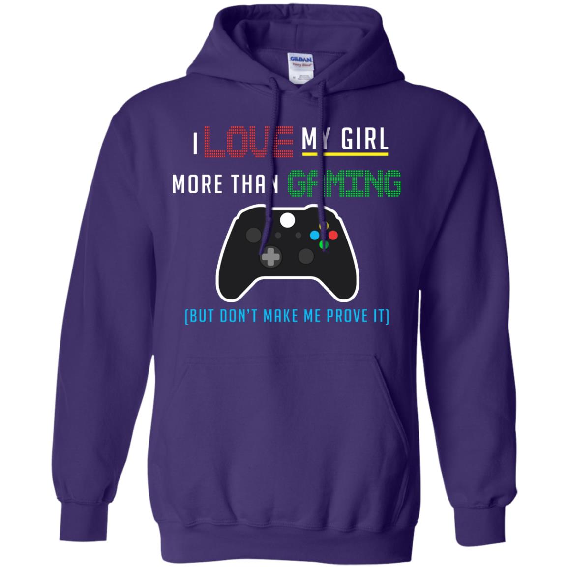 Gamer T-shirt I Love My Girl More Than Gaming Purple