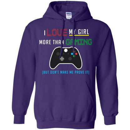 Gamer T-shirt I Love My Girl More Than Gaming Purple