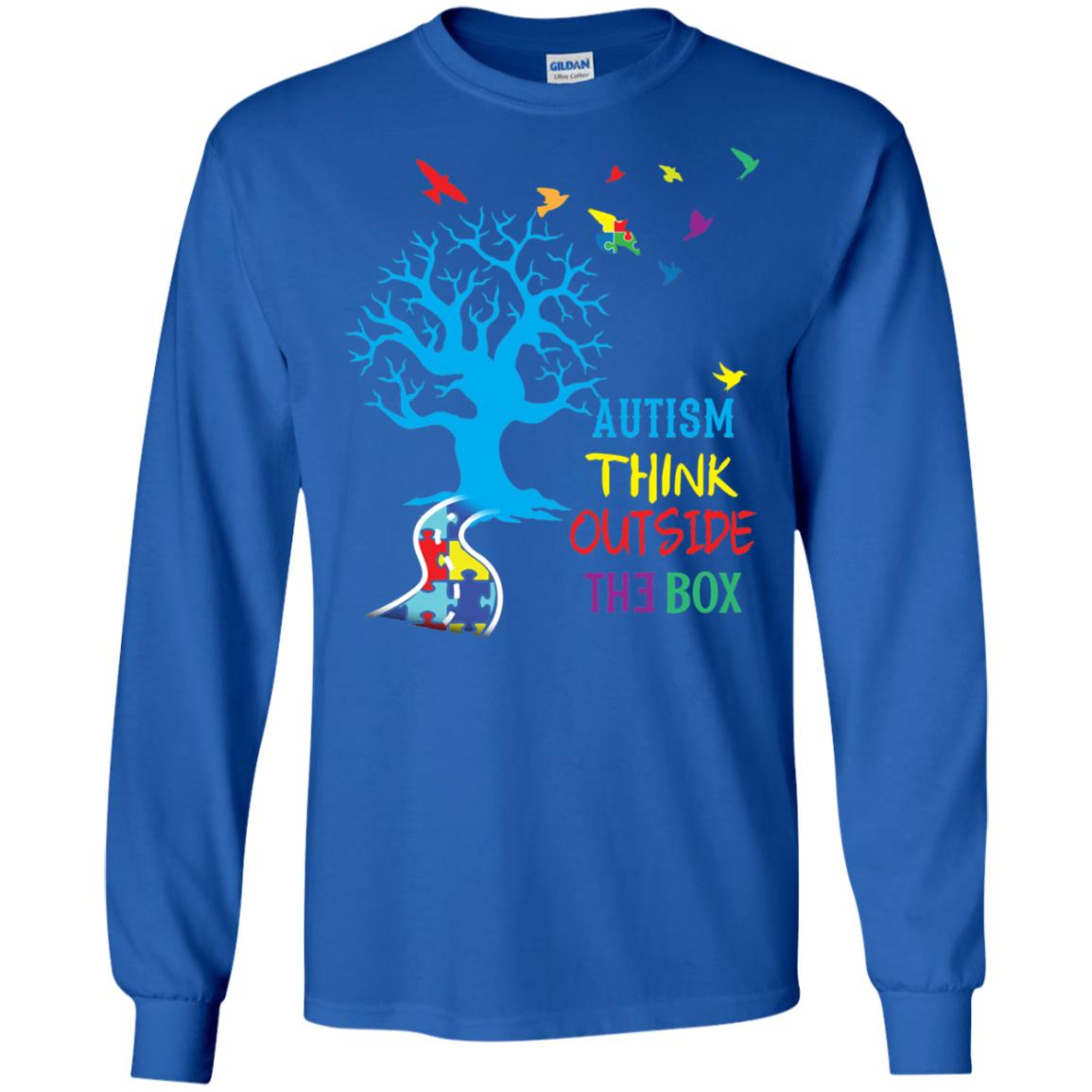 Autism Awareness T-shirt Autism Think Outside Royal
