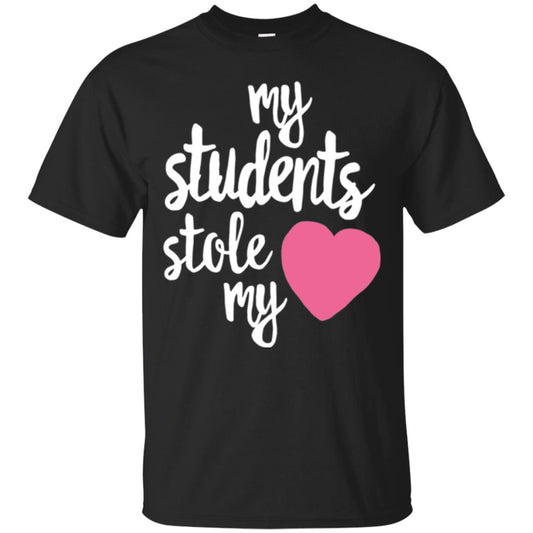 Valentine_s Day T-shirt My Students Stole My Heart Black