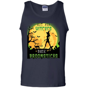 Not All Witches Ride Broomsticks Witches Walk With Cat Funny Halloween ShirtG220 Gildan 100% Cotton Tank Top
