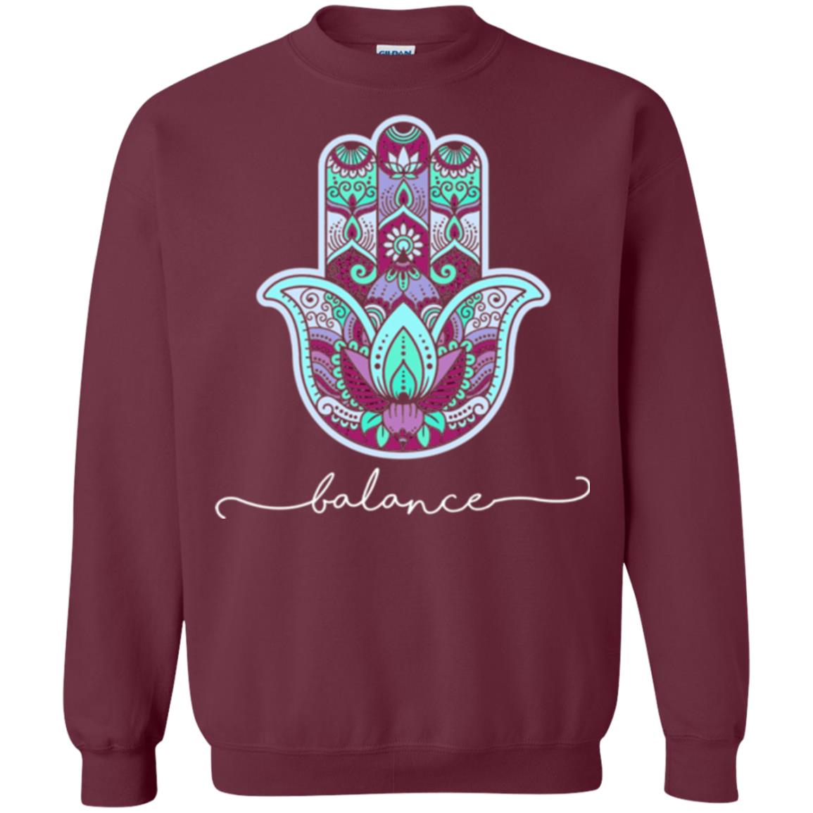 Balance Yoga Gym Hamsa T-shirt Maroon