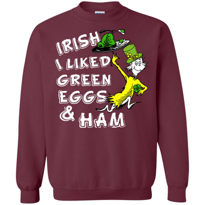 Irish I Liked Green Eggs And Ham T-shirt Maroon