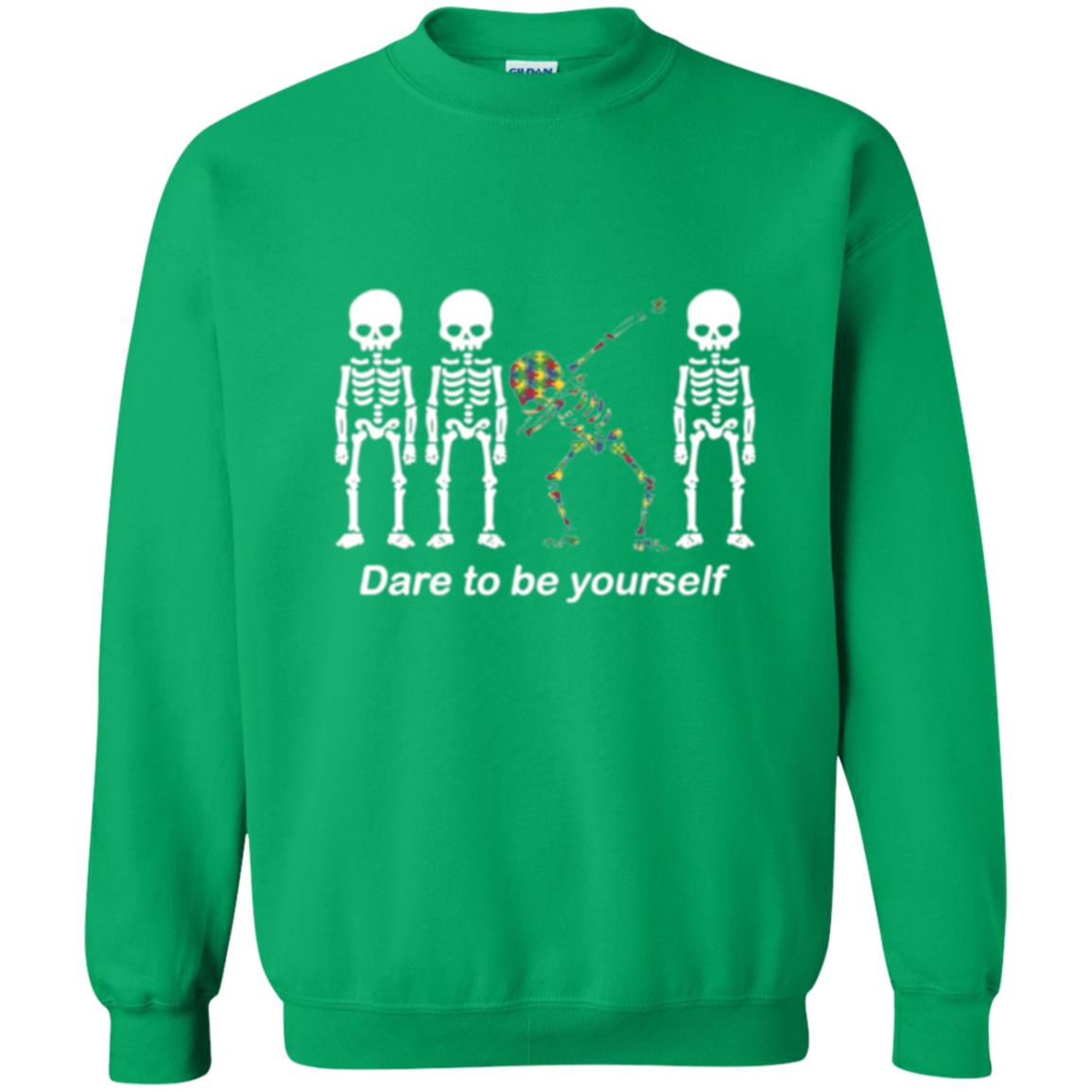 Dabbing T-shirt Dabbing Skeleton Dare To Be Yourself Irish Green