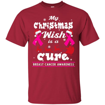 My Christmas Wish Is A Cure Breast Cancer Awareness X-mas Gift Shirt Cardinal