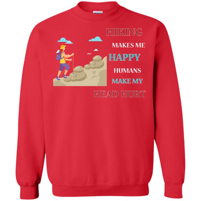 Hiking Make Me Happy Humans Make My Head Hurt Shirt Red