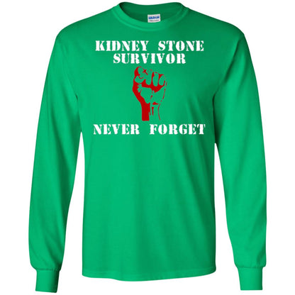 Kidney Stone Survivor Never Forget T-shirt Irish Green