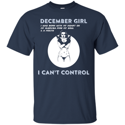 December Girl I Was Born With My Heart T-shirt Navy