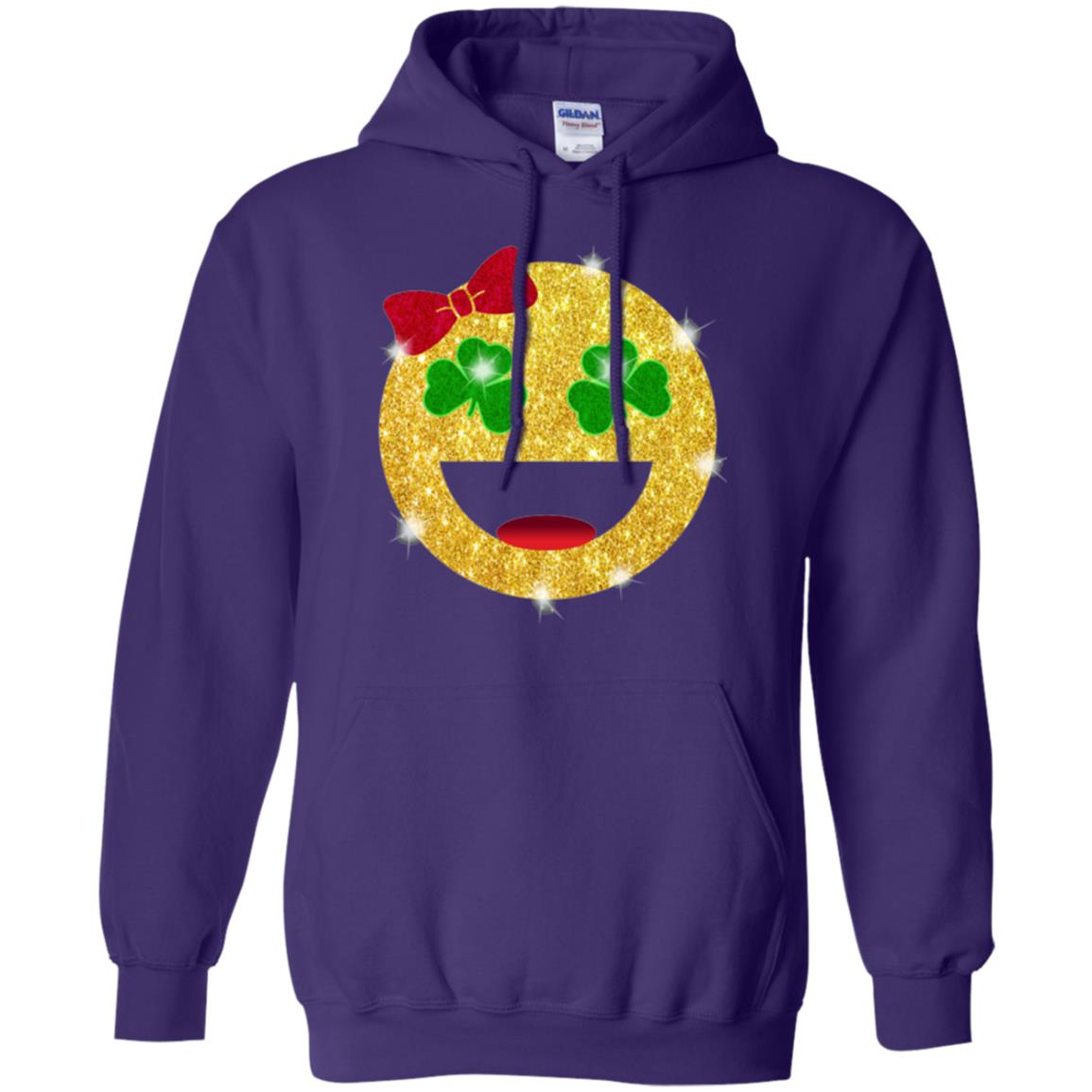 Happy Gold Blink Emoji Saint Patrick's Day T-shirt Purple