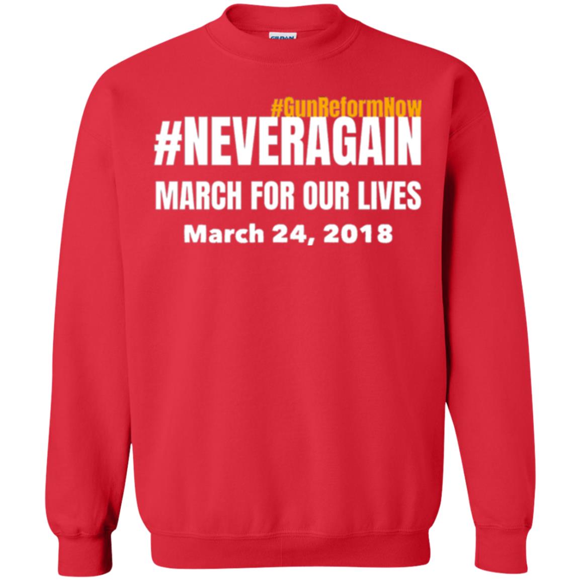 March For Our Lives Never Again Anti Gun T-shirt Red
