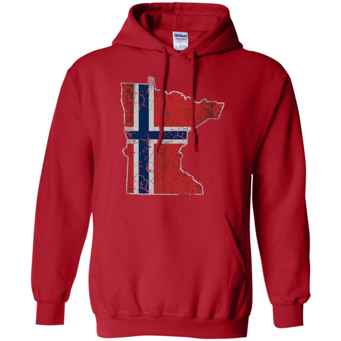 Minnesota Norwegian American Norge Norway Flag T-shirt Red