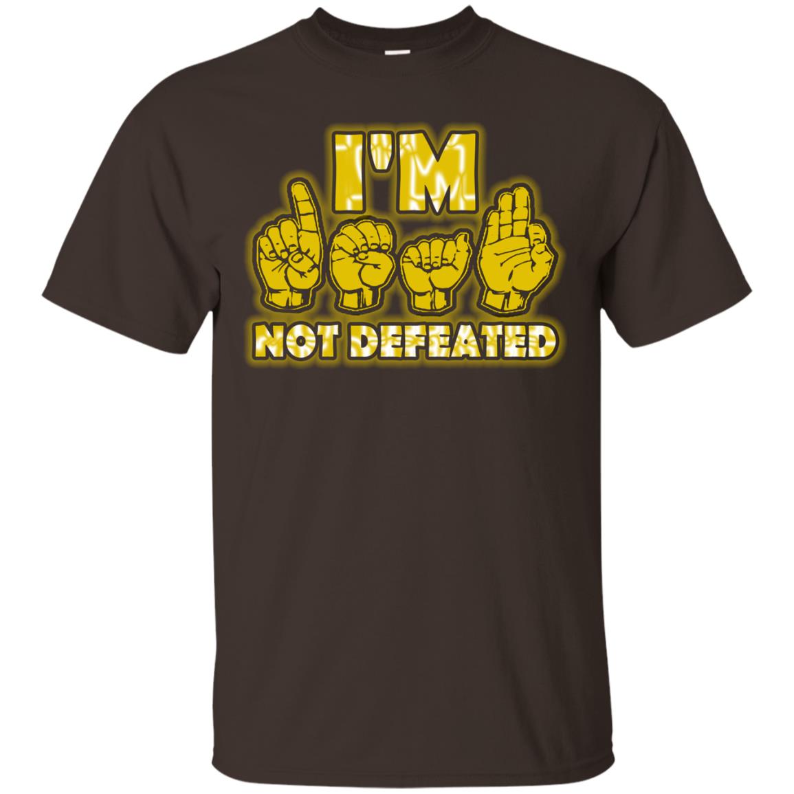 I'm Deaf Not Defeated Shirt Dark Chocolate