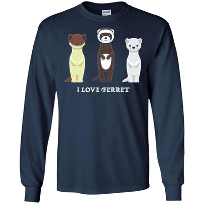 Ferret T-shirt I Love Ferret Navy
