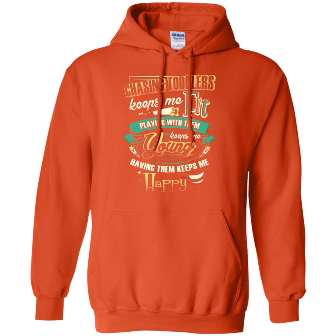 Chasing Toddlers Keeps Me Fit Shirt Orange