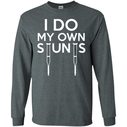 Funny I Do My Own Stunts Broken Leg Get Well Gift T-shirt Dark Heather