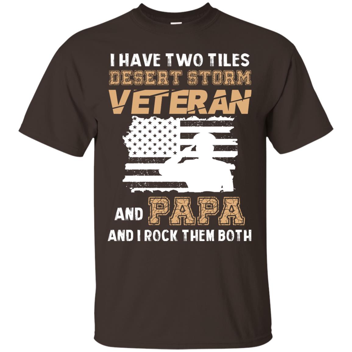 Veteran And Papa And I Rock Them Both Veteran Papa Shirt Dark Chocolate
