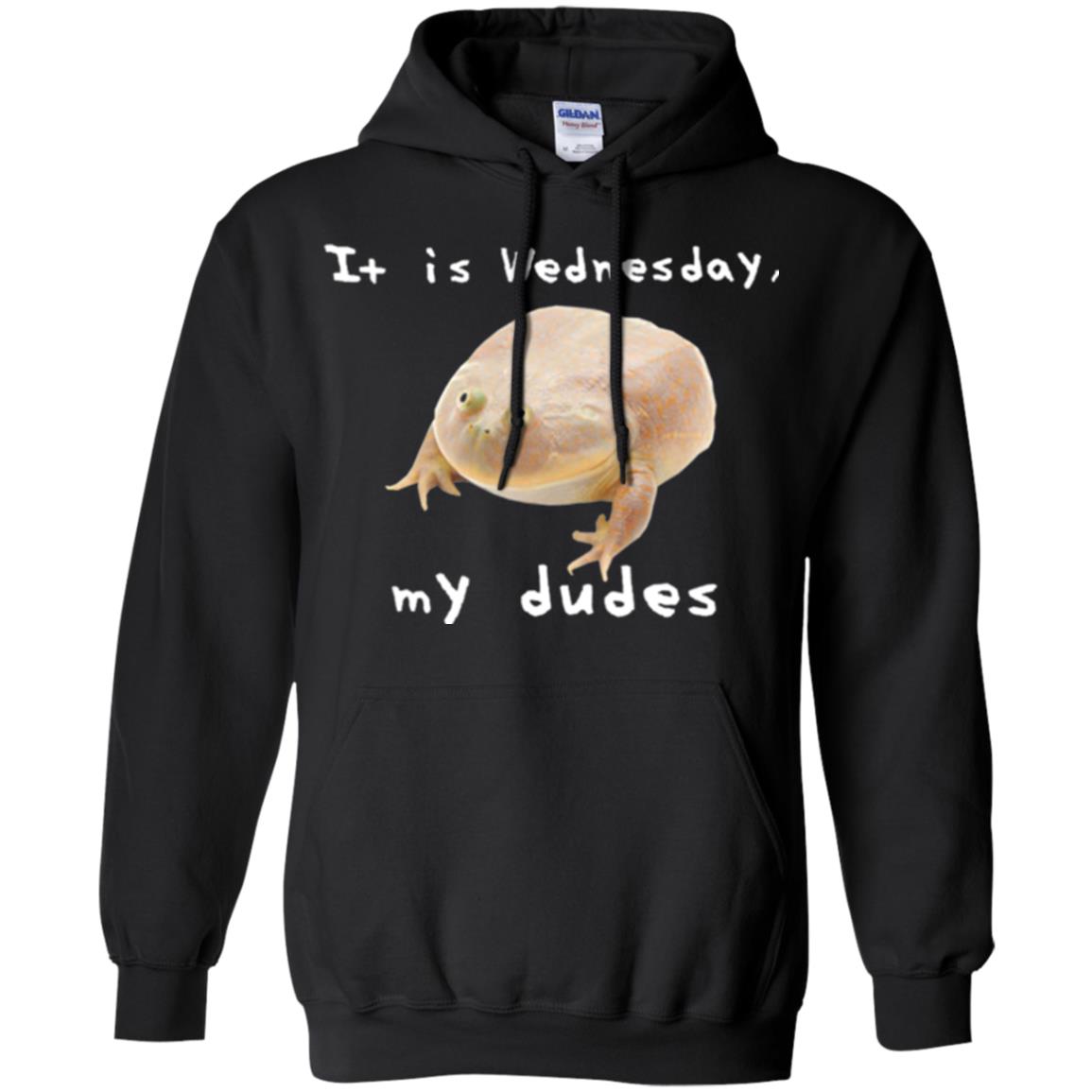Funny Frog T-shirt It Is Wednesday My Dudes Black