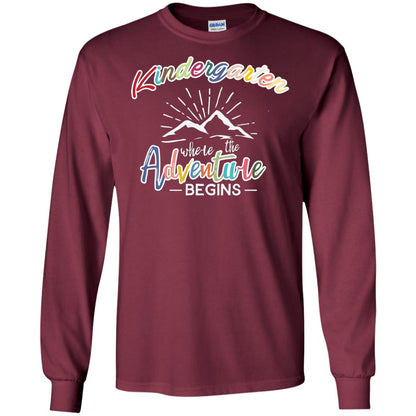 Kindergarten Where The Adventure Begins Shirt Maroon