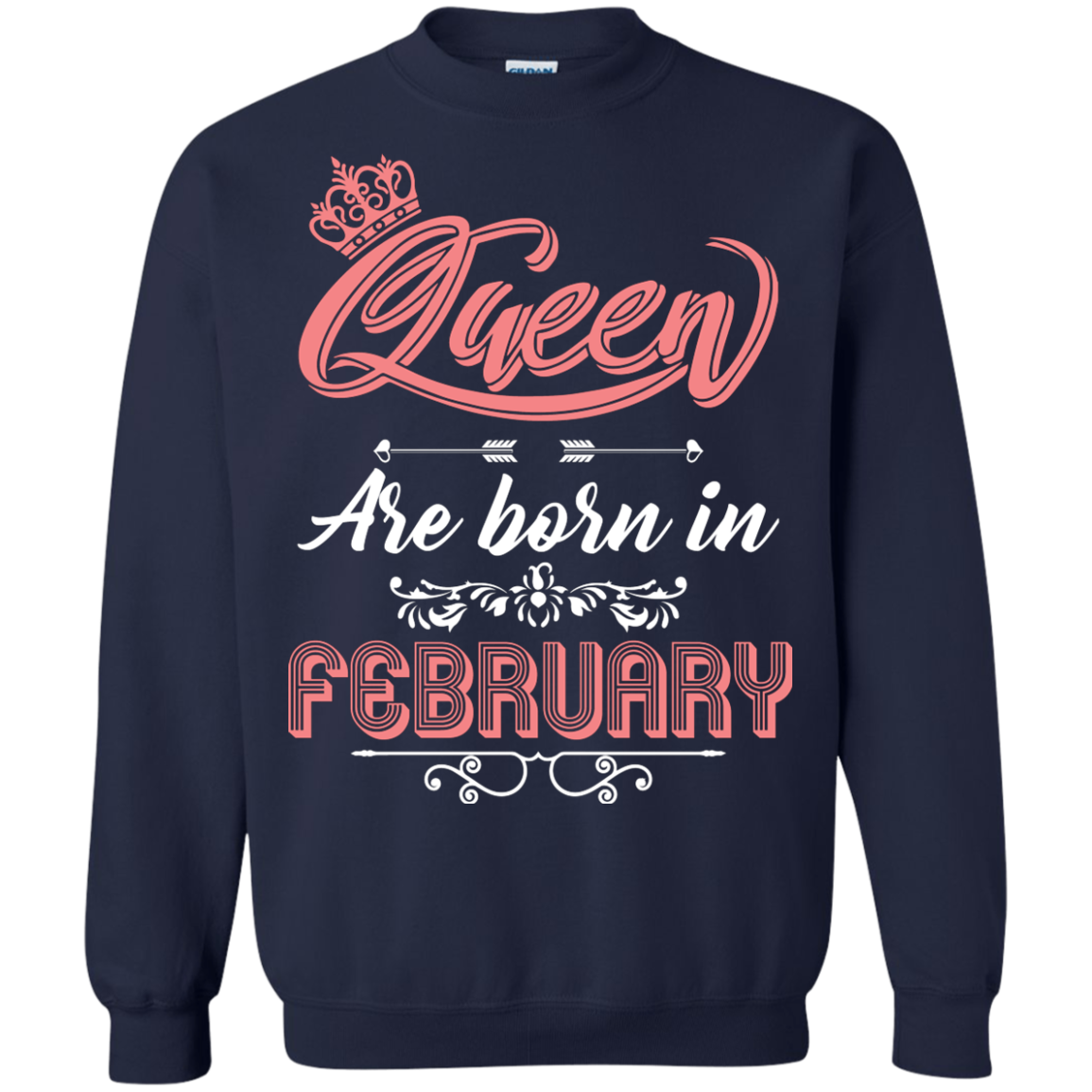 Brithday T-Shirt Queen Are Born In February Navy