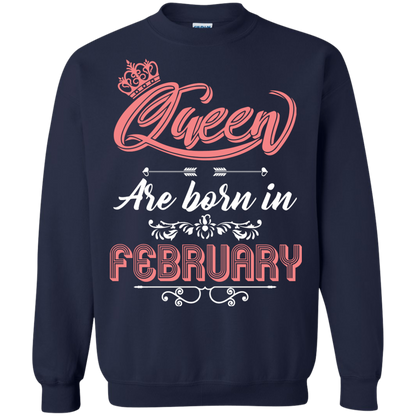 Brithday T-Shirt Queen Are Born In February Navy
