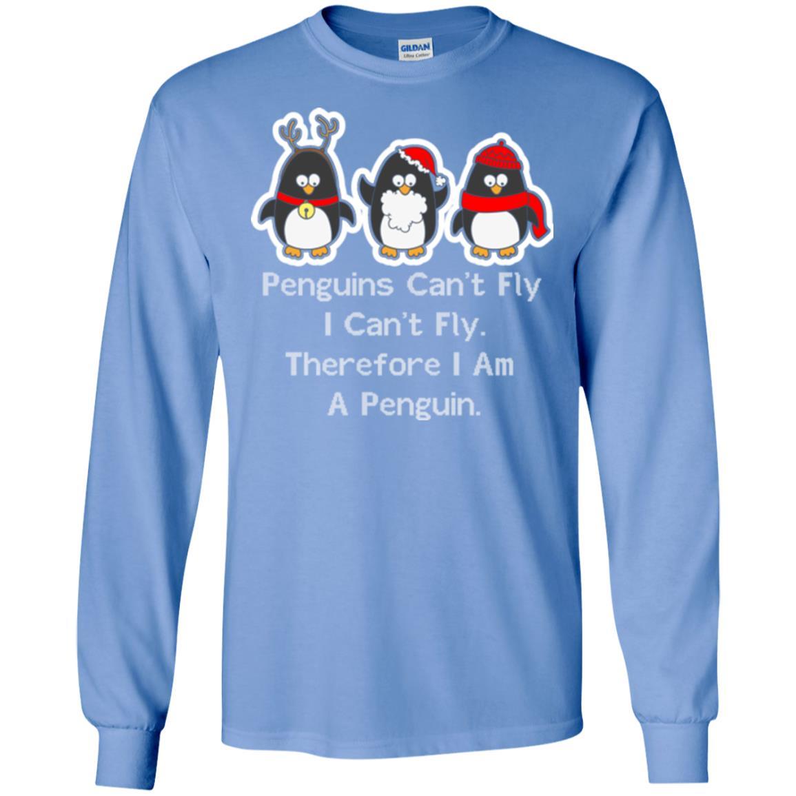 Penguins Lover T-shirt Can't Fly I Can't Fly Therefore I Am A Penguin Carolina Blue