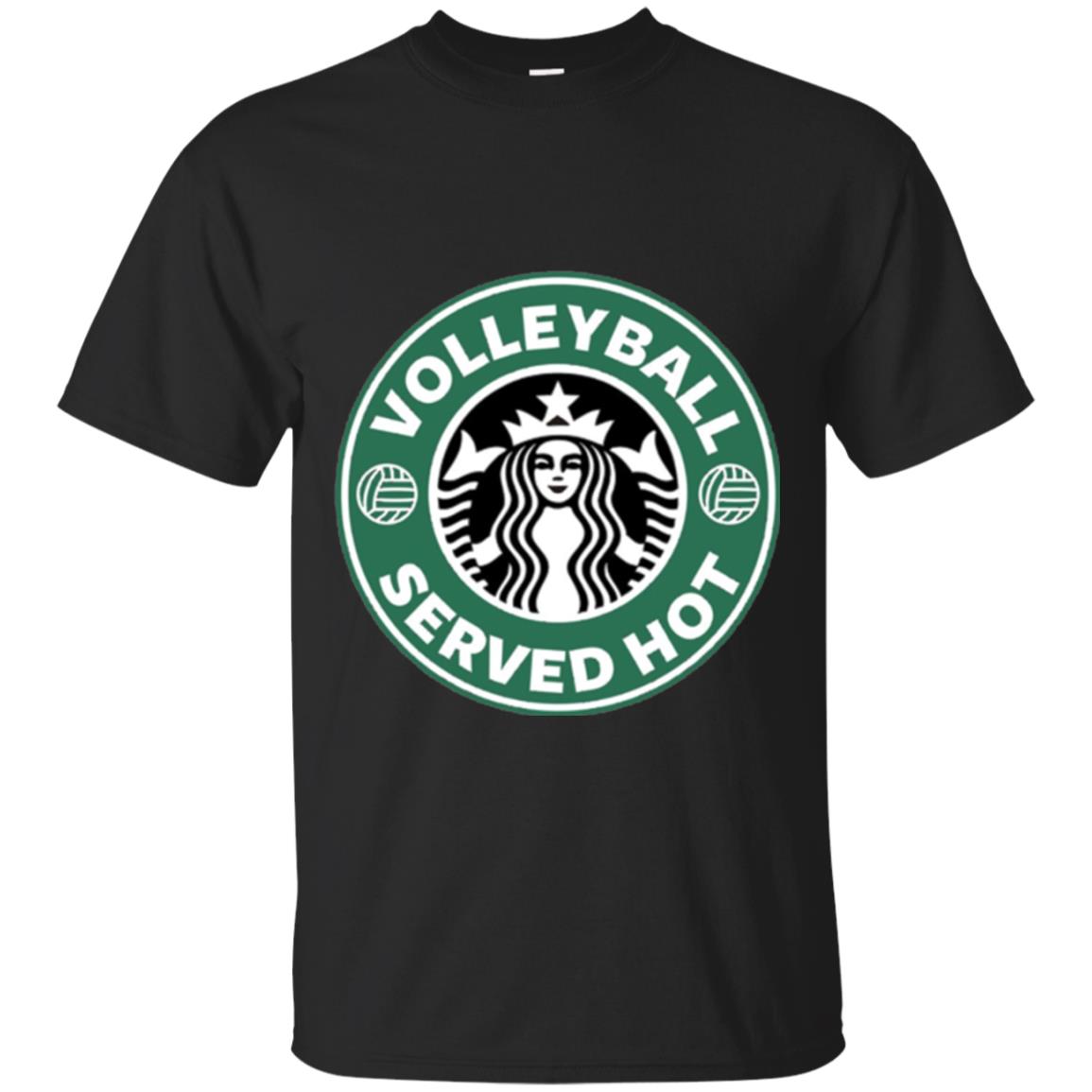 Volleyball Lovers T-shirt Served Hot Black