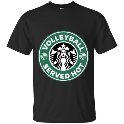 Volleyball Lovers T-shirt Served Hot Black