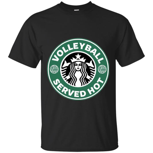 Volleyball Lovers T-shirt Served Hot Black