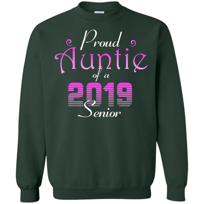 Proud Auntie Of 2019 Senior Aunt Shirt Forest Green