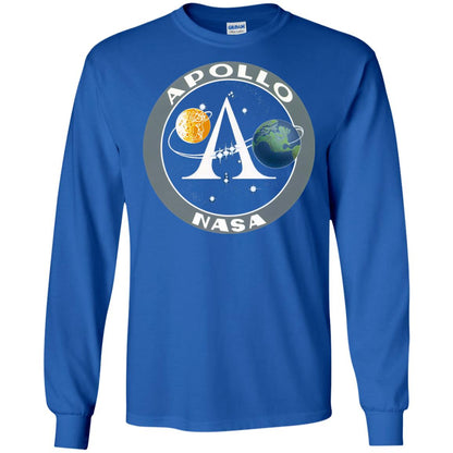 Apollo Program Moon Landing Patch Print Nasa Astronomy T-shirt Royal
