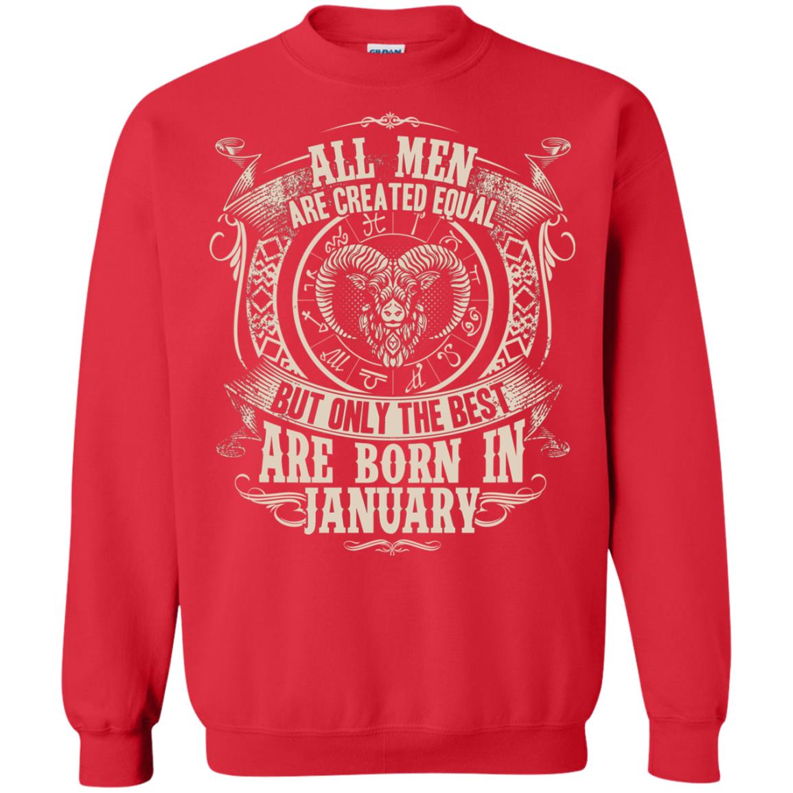 All Men Are Created Equal, But Only The Best Are Born In January T-shirt Red