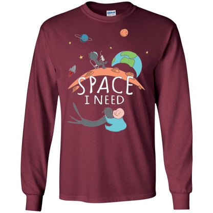 Funny Astronaut Universe Pun T-shirt I Need Space Maroon