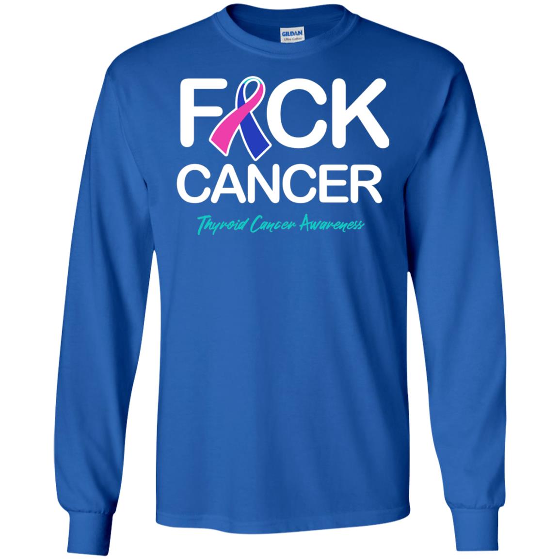 Fck Cancer Thyroid Cancer Awareness T-shirt Royal