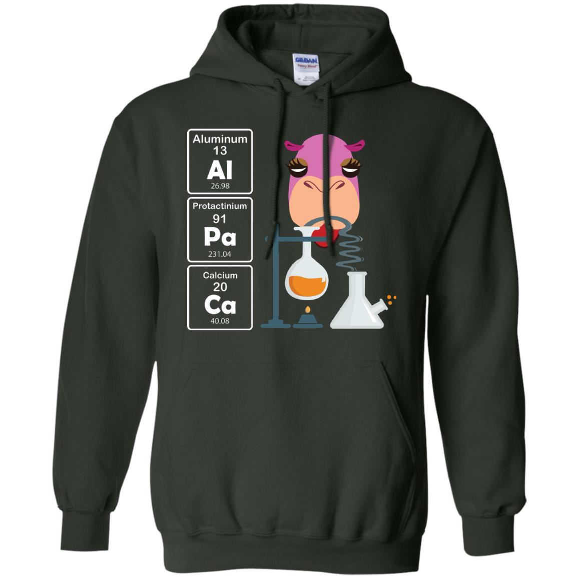 Al-pa-ca Funny Element Chemistry Alpaca Lover Shirt Forest Green