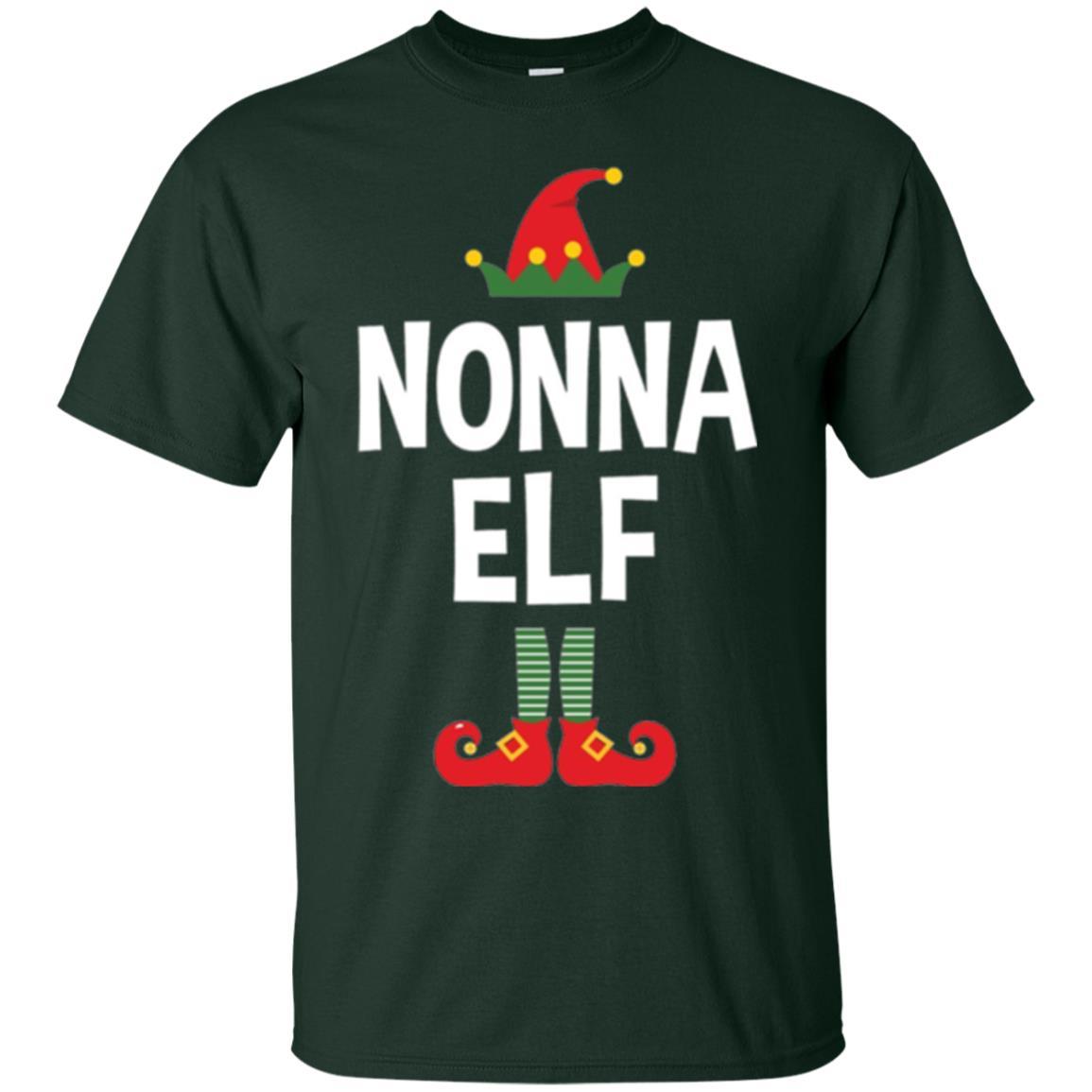Christmas T-shirt Nonna Elf Christmas Pajamas Forest Green