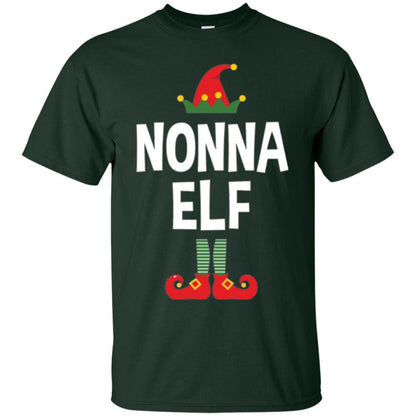 Christmas T-shirt Nonna Elf Christmas Pajamas Forest Green