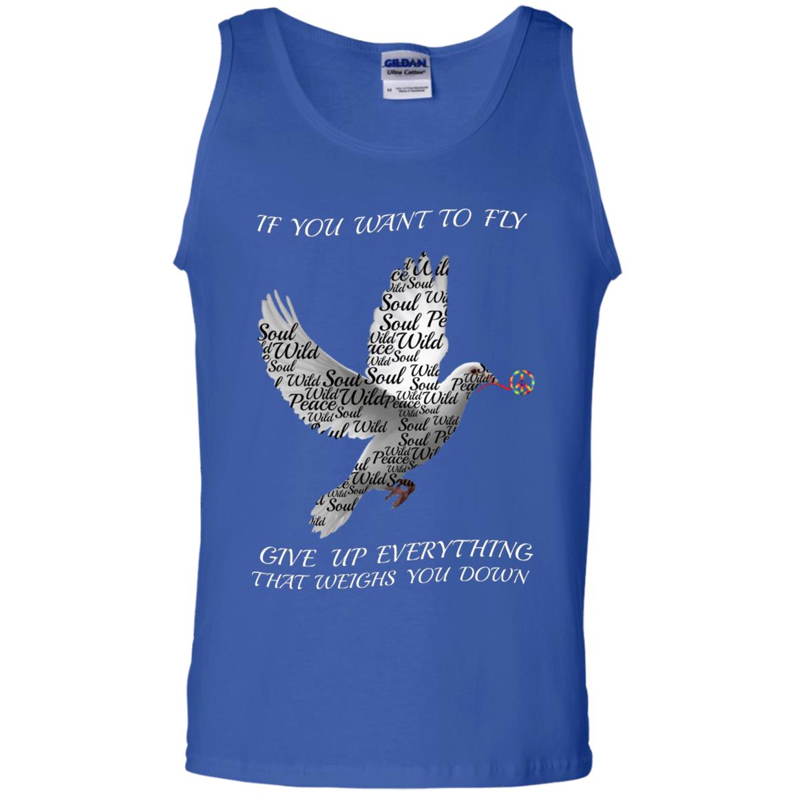If You Want To Fly Give Up Everything That Weighs You Down Peace Sign Shirt Royal