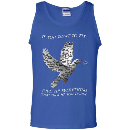 If You Want To Fly Give Up Everything That Weighs You Down Peace Sign Shirt Royal