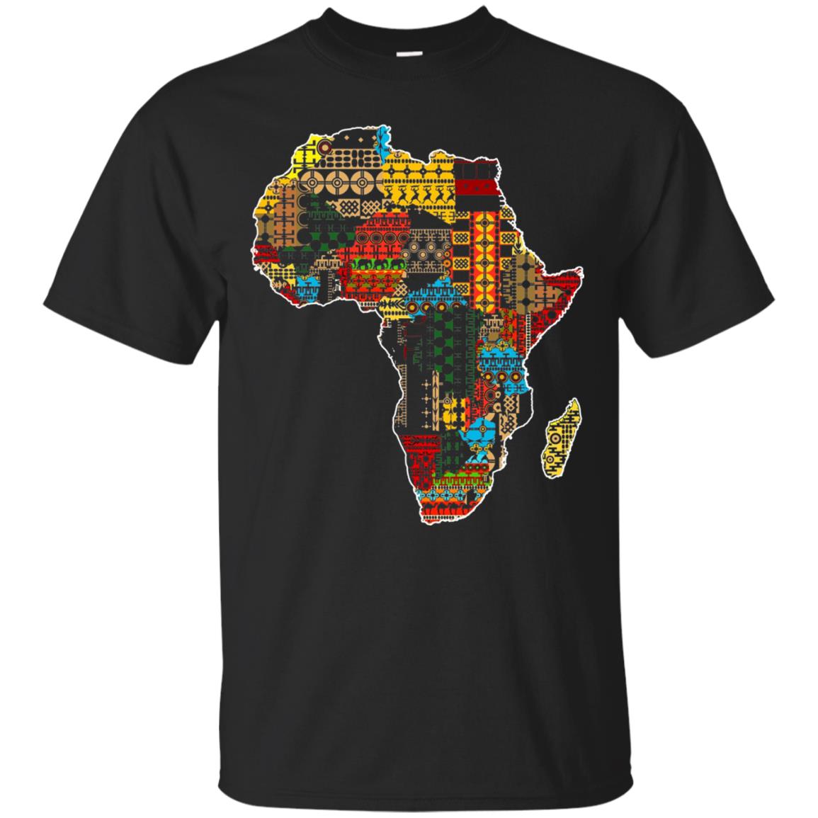 African Pride Traditional Ethnic Pattern Africa Map Shirt Black