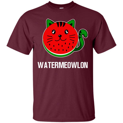 Watermeowlon Funny Summer Melon Fruit Shirt Maroon