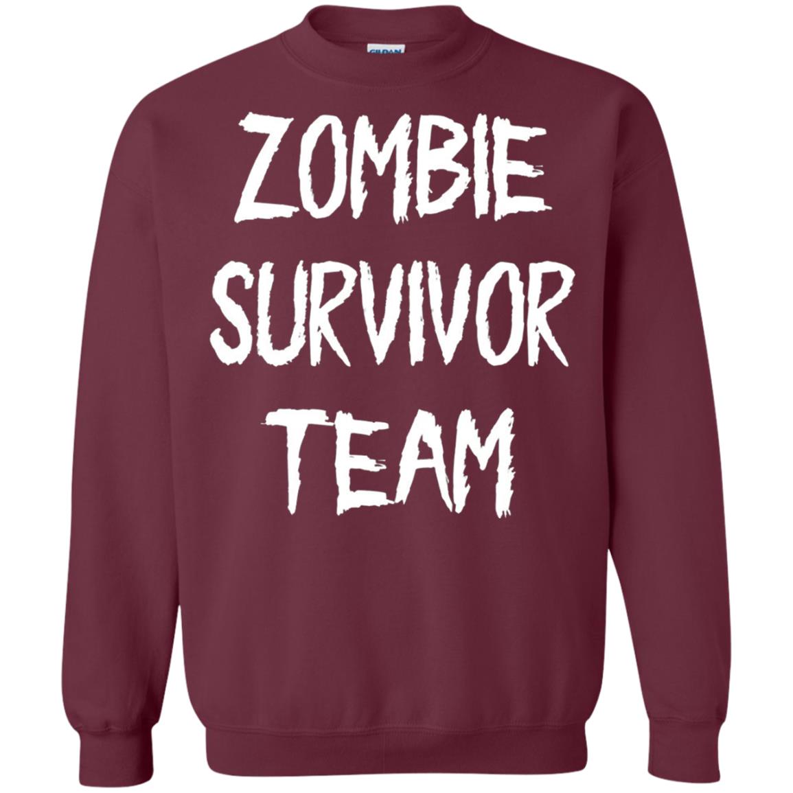Zombie Lover T-shirt Zombie Survivor Team Maroon