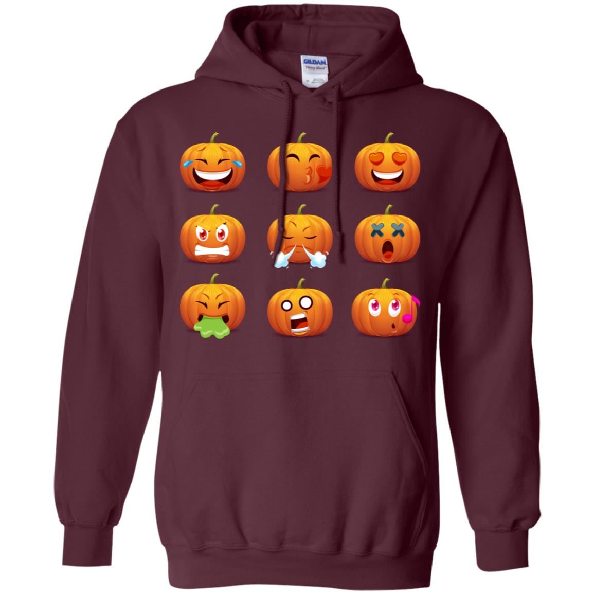 Funny Pumpkins Emoji Halloween Gift Shirt Maroon